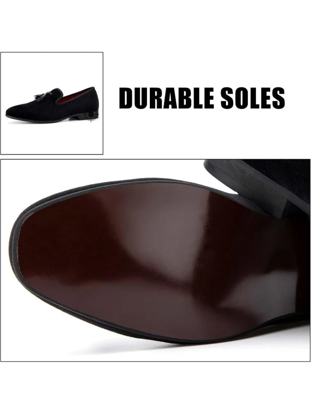 JITAI Men's Black129 Rubber Loafers Tassel Spikes Comfortable Wedding Prom Shoes